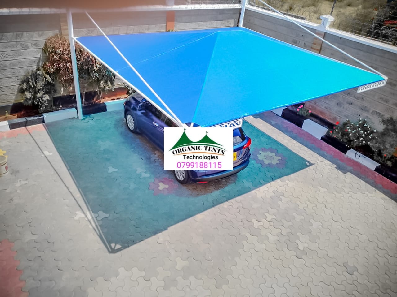 Multi-bay car shade parking structure Kenya