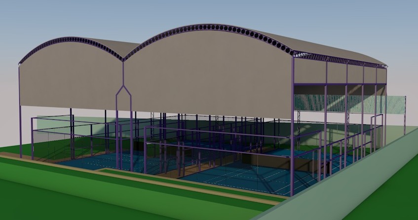 Padel court 3D plan