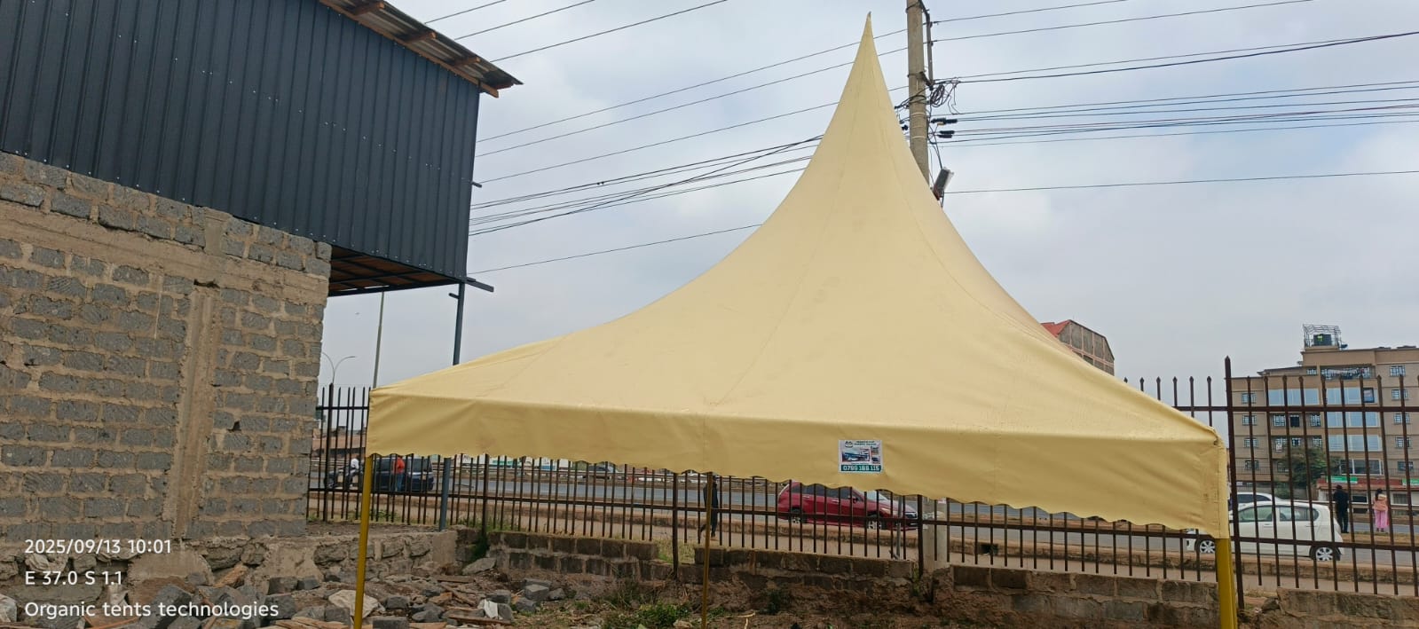 Yellow event tent Kenya